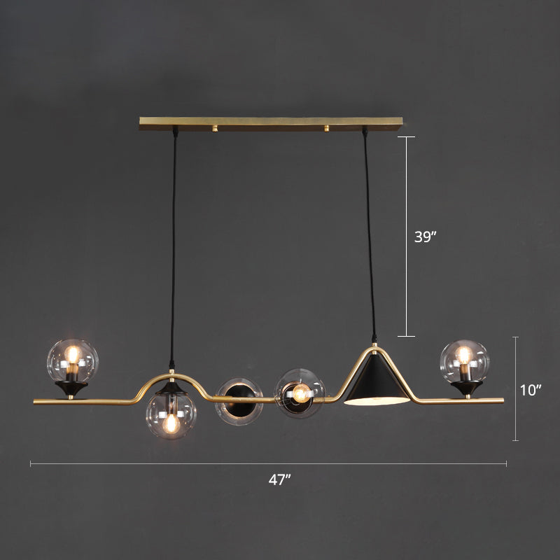 Ivory Glass Island Pendant Light: Geometric Contemporary Hanging Fixture For Restaurants 6 / Gold