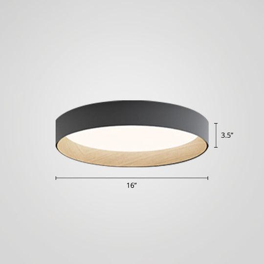 Nordic Led Ceiling Flush Mount Lamp With Acrylic Diffuser For Kitchen Grey / 16 White