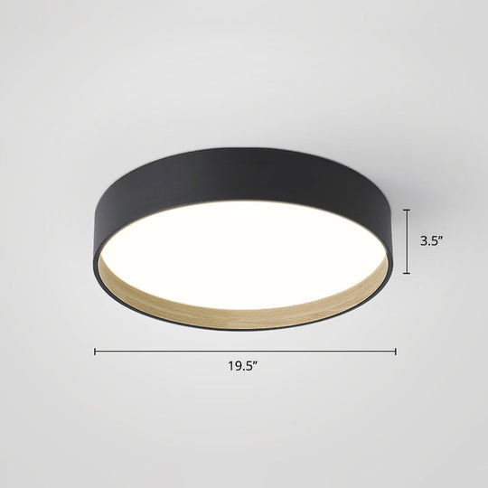 Nordic Led Ceiling Flush Mount Lamp With Acrylic Diffuser For Kitchen Black / 19.5’ White