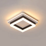 Compact Metal Led Flush Mount Ceiling Light With Acrylic Diffuser - Minimalist Design Black - White