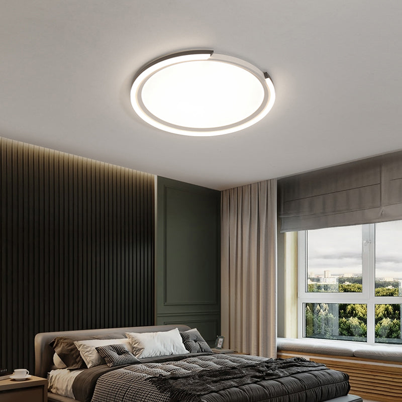 Modern Led Flush Mount Light With Extra - Thin Aluminum Frame For Bedroom Ceiling - Nordic Style