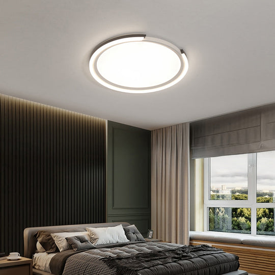 Modern Led Flush Mount Light With Extra - Thin Aluminum Frame For Bedroom Ceiling - Nordic Style