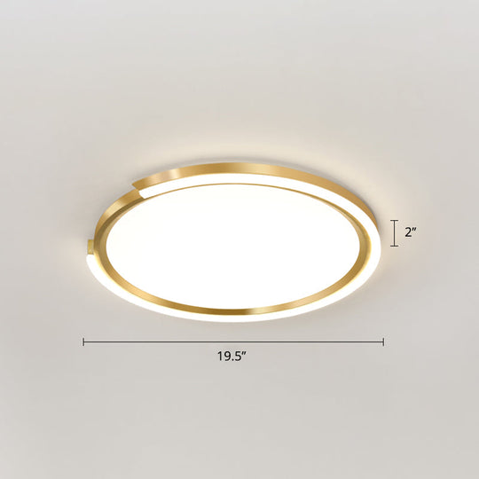 Modern Led Flush Mount Light With Extra - Thin Aluminum Frame For Bedroom Ceiling - Nordic Style