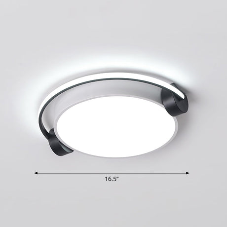 Nordic Acrylic Ceiling Lamp With Headphone Design For Dorm Room Black-White / 16.5 White