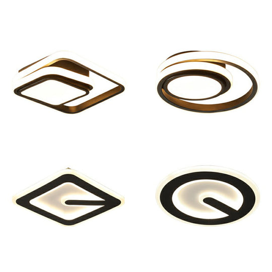 Geometric Ceiling Flush Mount Nordic Metal Foyer Led Light - Small Size