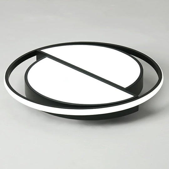 Minimalist Black Led Acrylic Flush Ceiling Lamp - Stylish Flushmount For Living Room