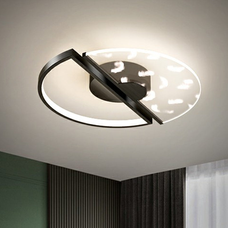 Feather Patterned Led Acrylic Ceiling Mount Flush Light