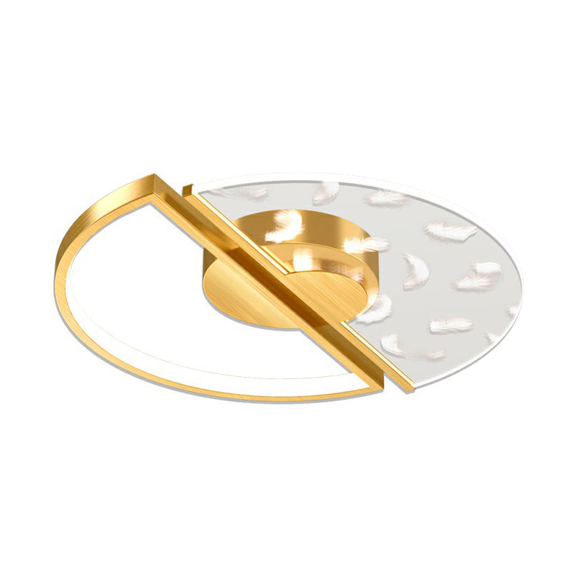 Feather Patterned Led Acrylic Ceiling Mount Flush Light