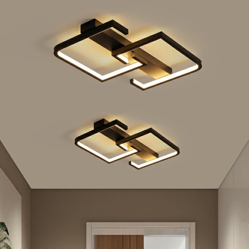 Minimalist Black C - Shaped Ceiling Light Flush Mount Lamp For Corridors