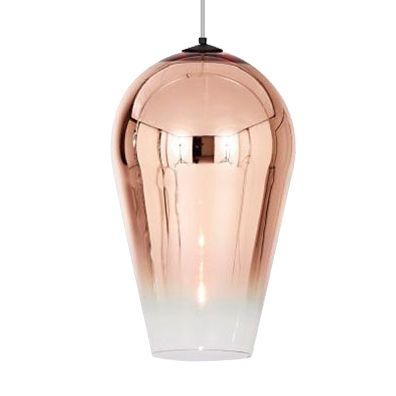 7/8’ Wide Cannon Pendant Light - Modern Glass 1 Chrome/Gold/Rose Gold Hanging Fixture