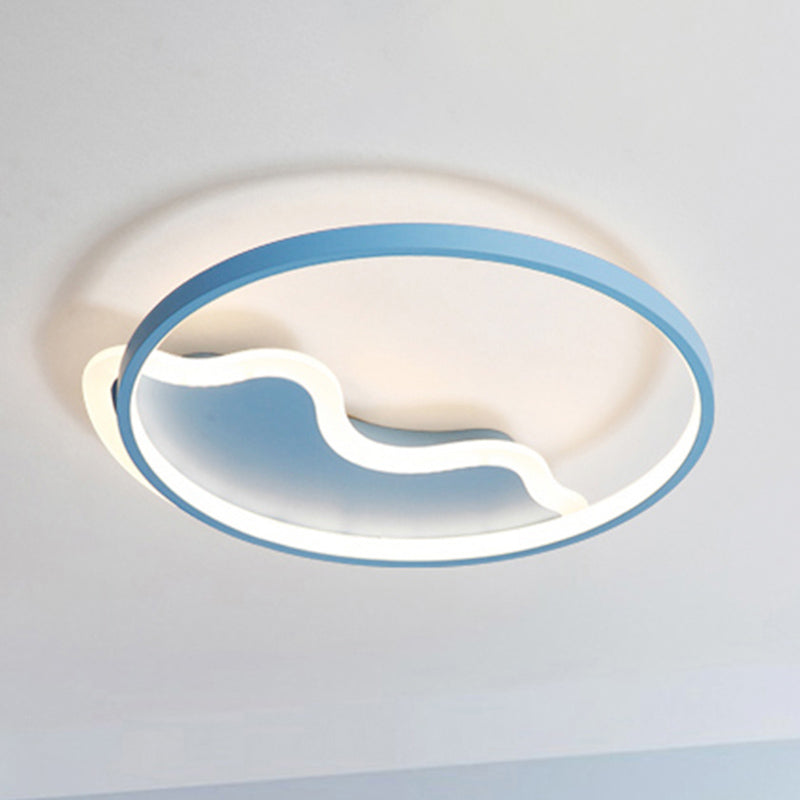 Nordic Style Flush Mount Acrylic Ceiling Light For Living Room And Foyer Décor Blue / 18’ White