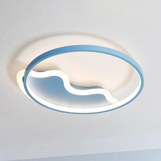 Nordic Style Flush Mount Acrylic Ceiling Light For Living Room And Foyer Décor Blue / 18’ White