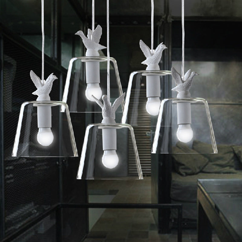 Modern White Glass Bird Restaurant Pendant Light