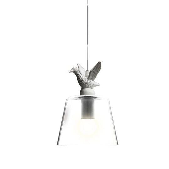 Modern White Glass Bird Restaurant Pendant Light