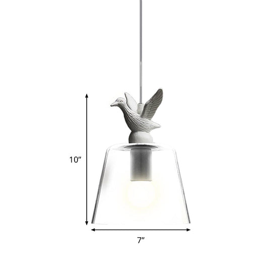 Modern White Glass Bird Restaurant Pendant Light