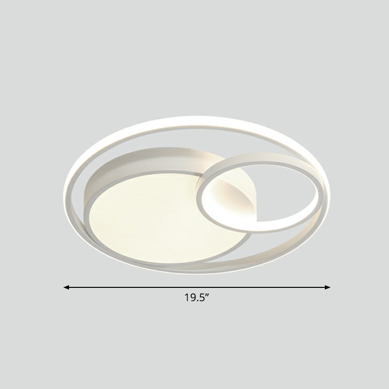 Circular Led Ceiling Light With Metallic Simplicity And Acrylic Diffuser - Flush Mount White /