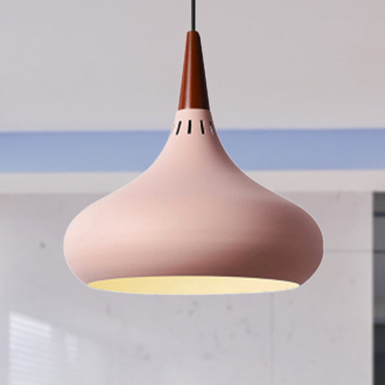 Nordic Teardrop Pendant Lighting - 8’/11’/12’W Metal 1 Light Black/White/Pink Pink / 8’