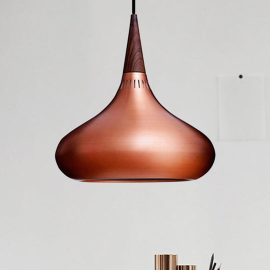 8/11/12W Teardrop Pendant Light Nordic Metal Black/White/Pink Hanging Gold / 8