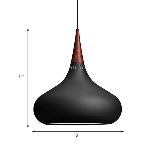 Nordic Teardrop Pendant Lighting - 8’/11’/12’W Metal 1 Light Black/White/Pink