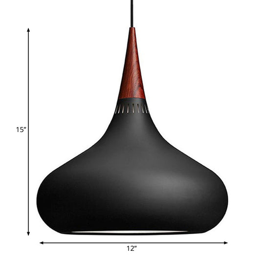 Nordic Teardrop Pendant Lighting - 8’/11’/12’W Metal 1 Light Black/White/Pink