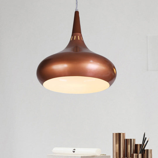 8/11/12W Teardrop Pendant Light Nordic Metal Black/White/Pink Hanging