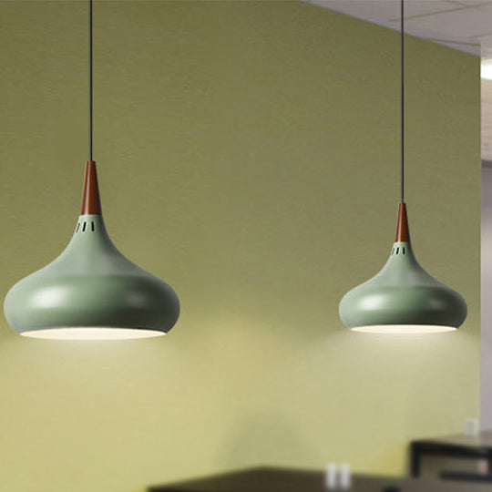 8/11/12W Teardrop Pendant Light Nordic Metal Black/White/Pink Hanging