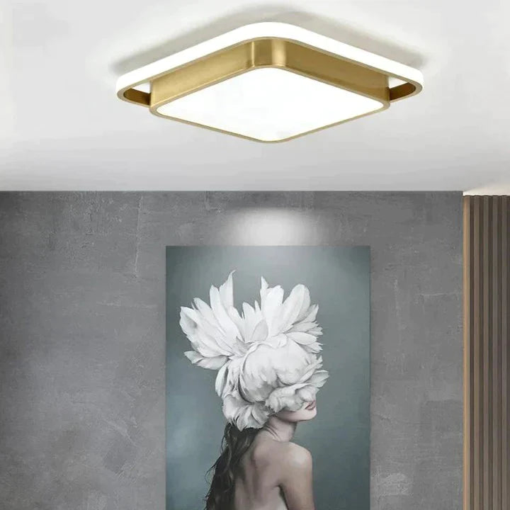 Copper Living Room Lamp Square Led Ceiling