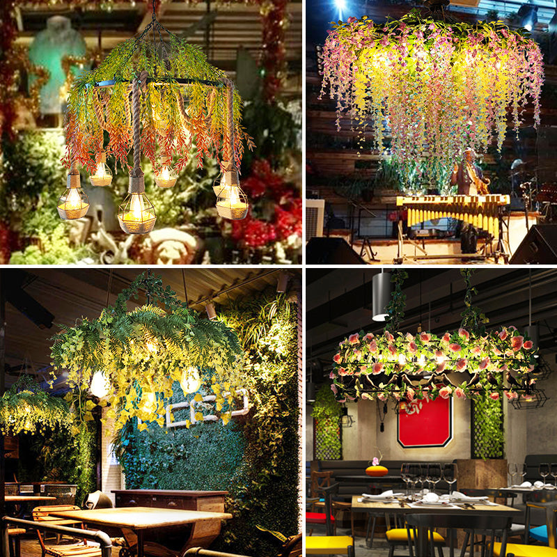 Metal Botanic Hanging Chandelier For Industrial Restaurant Lighting