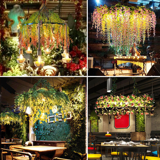 Metal Botanic Hanging Chandelier For Industrial Restaurant Lighting