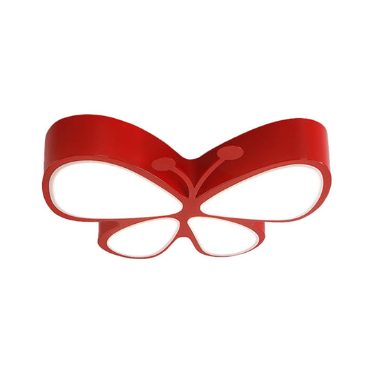 Contemporary Butterfly Led Flush Ceiling Light - Classroom Metal Fixture