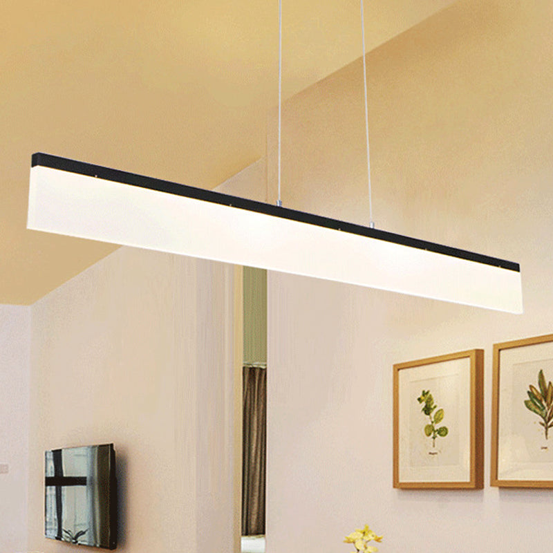 39/47 Led Office Pendant Light With Linear Acrylic Shade - Black/Gold Ceiling Lamp For Table