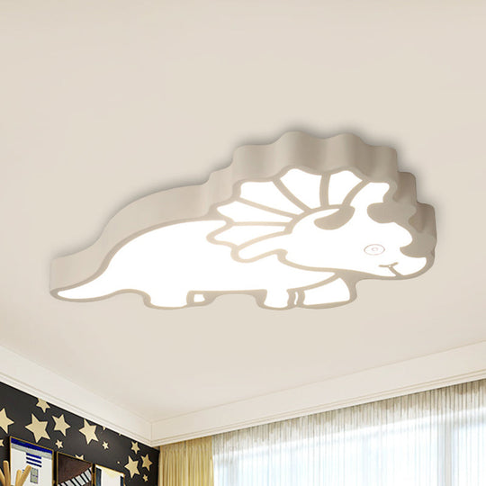 Spinosaurus Led Ceiling Light: Modern Acrylic Lamp For Child’s Bedroom White / Warm
