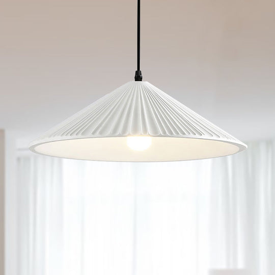 Modern Hat Ceiling Pendant Light Resin 1 Light 8’’/12.5’’/16’’ Dia Grey/White/Black
