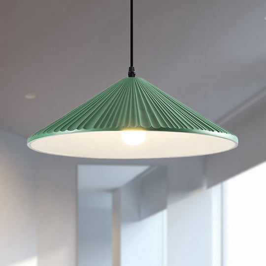 Modern Hat Ceiling Pendant Light Resin 1 Light 8’’/12.5’’/16’’ Dia Grey/White/Black Green / 8’’