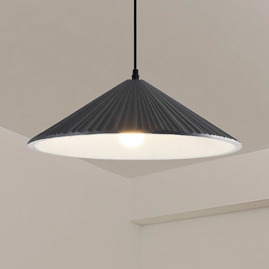 Modern Hat Ceiling Pendant Light Resin 1 Light 8’’/12.5’’/16’’ Dia Grey/White/Black