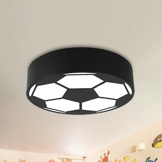 Kid’s Bedroom Acrylic Flat Football Ceiling Mount Light - Sports Theme Lamp