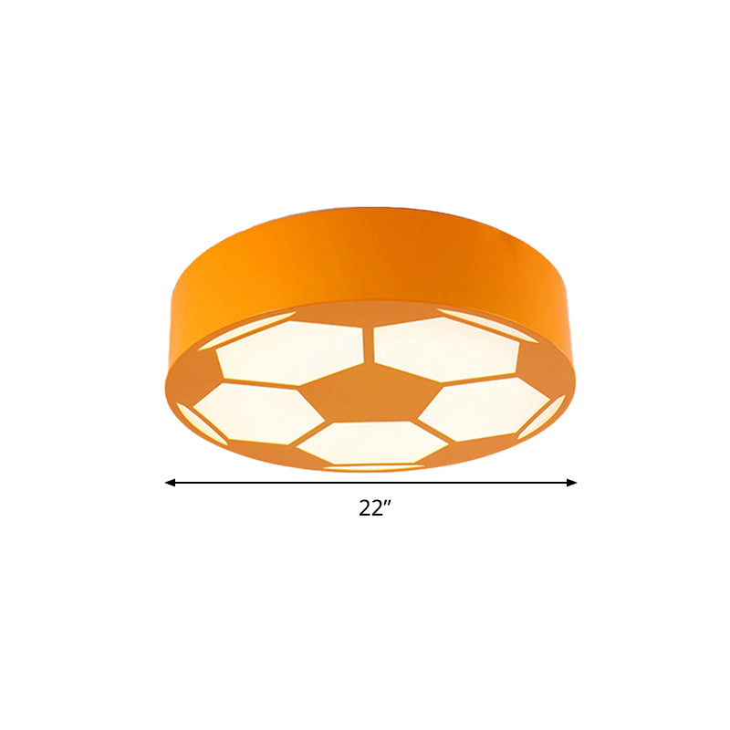 Kid’s Bedroom Acrylic Flat Football Ceiling Mount Light - Sports Theme Lamp