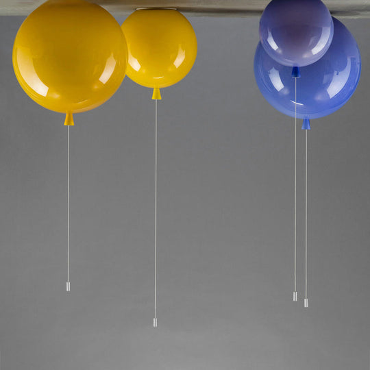 Kids Balloon Plastic Ceiling Light With Semi Mount And 1 - Light Fixture