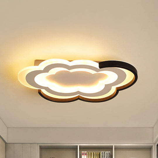 Cloud Kindergarten Led Flushmount Light With Eye-Caring Acrylic Cover White / 16 Warm
