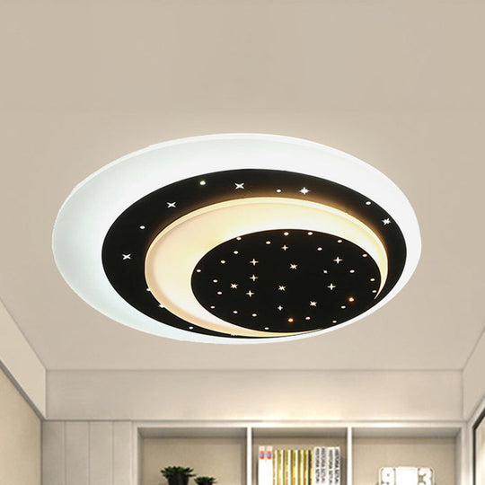 Starlit Acrylic Crescent Led Ceiling Light: A Romantic Flushmount For Girls’ Bedroom