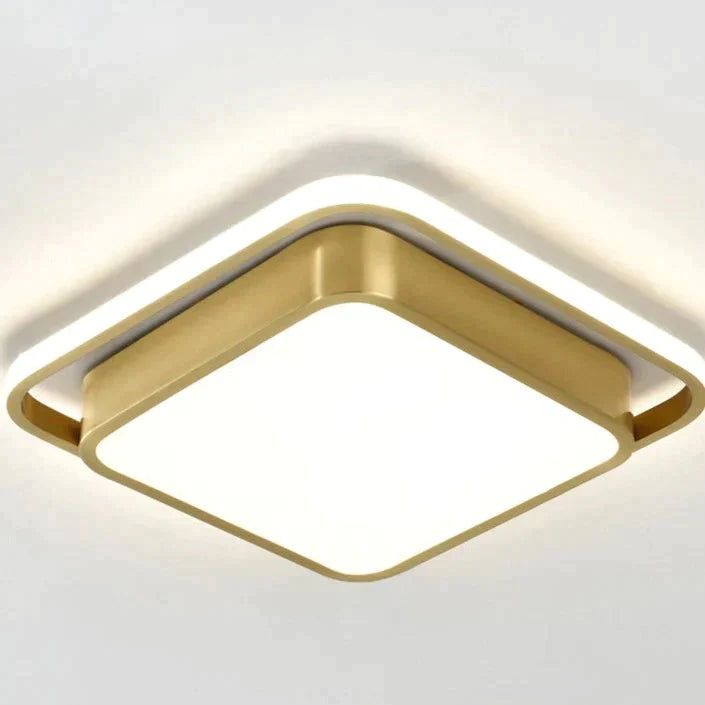 Copper Living Room Lamp Square Led Ceiling