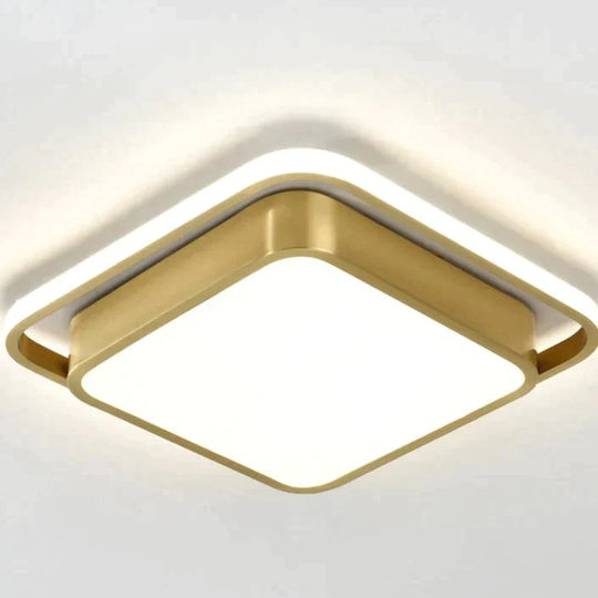 Copper Living Room Lamp Square Led Ceiling