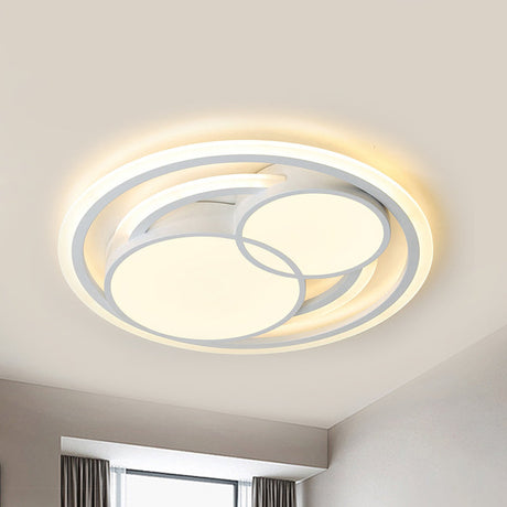 Modern Acrylic Led Snowman Ceiling Light In White For Study Room / 16.5 Warm