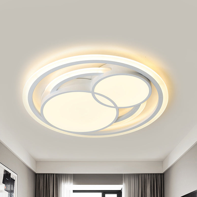 Modern Acrylic Led Snowman Ceiling Light In White For Study Room