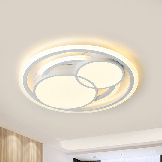 Modern Acrylic Led Snowman Ceiling Light In White For Study Room