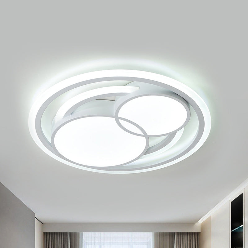 Modern Acrylic Led Snowman Ceiling Light In White For Study Room / 16.5