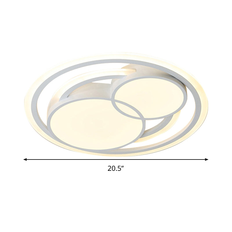 Modern Acrylic Led Snowman Ceiling Light In White For Study Room