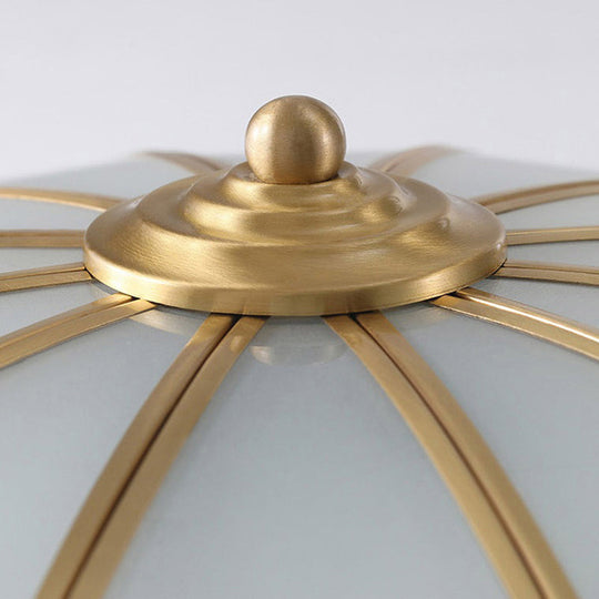 Traditional Opal Glass Dome Flush Mount Chandelier - 14’/18’ Wide 3/4 Bulbs Brass Ceiling