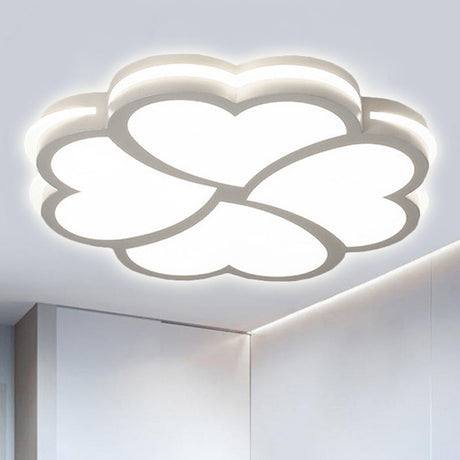 Blossom Kindergarten Led Flush Mount Ceiling Light In Modern Acrylic - White / 16