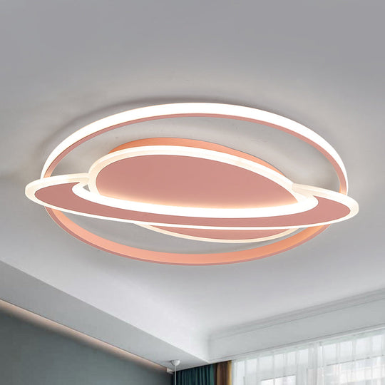 Contemporary Planet Ceiling Light: Stylish Acrylic Flush Mount For Bedrooms